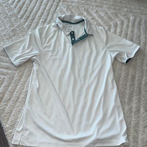 OAKLEY white/green golf polo. Size small.
